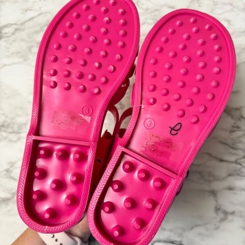 Girl's Kalli Pink Summer Retro Fisherman Jelly Sandals size US 3